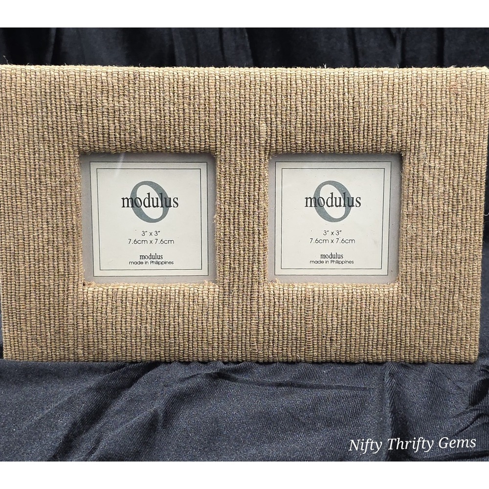Modulus Double‎ Picture Frame With Textured Design 3 × 3 Inch Pictures